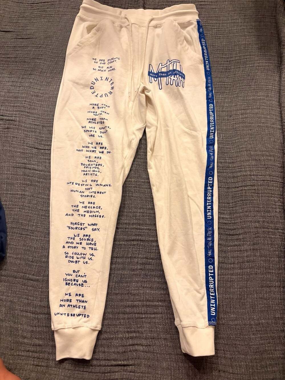 Uninterrupted More Than An Athlete Cream Sweatpants Size M